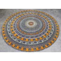 Elephant Mandala Beach Round Tapestry Hippie Throw Yoga Mat Towel Indian Roundie   253815864161